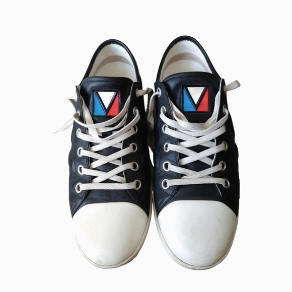 Louis Vuitton Black White Leather Sneakers - Picture 3 of 16